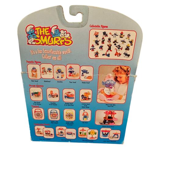 Vintage 1996 The Smurfs Pilot Smurf & Die Cast Airplane Play Set - New Old Stock - Picture 2 of 5